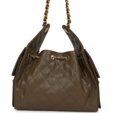 Chanel Chanel Small 25 Hobo Bag Dark Khaki Caviar Antique Gold Hardware | Thumbnail 4 Chanel Chanel Small 25 Hobo Bag Dark Khaki Caviar Antique Gold Hardware | Thumbnail 4