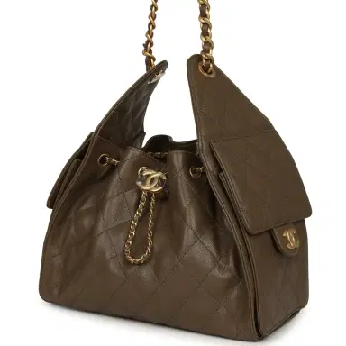 Chanel Chanel Small 25 Hobo Bag Dark Khaki Caviar Antique Gold Hardware | Thumbnail 5 Chanel Chanel Small 25 Hobo Bag Dark Khaki Caviar Antique Gold Hardware | Thumbnail 5