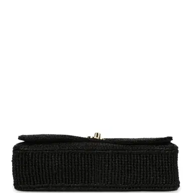 Chanel Chanel Small Flap Bag Black Braided Raffia Gold Hardware | Thumbnail 6 Chanel Chanel Small Flap Bag Black Braided Raffia Gold Hardware | Thumbnail 6