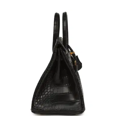 HERMÈS Hermes Birkin 25 Black Matte Alligator Gold Hardware | Thumbnail 3 HERMÈS Hermes Birkin 25 Black Matte Alligator Gold Hardware | Thumbnail 3
