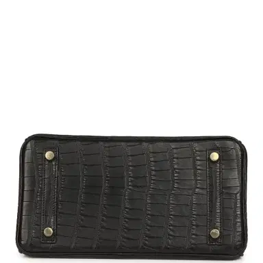 HERMÈS Hermes Birkin 25 Black Matte Alligator Gold Hardware | Thumbnail 6 HERMÈS Hermes Birkin 25 Black Matte Alligator Gold Hardware | Thumbnail 6