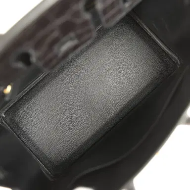 HERMÈS Hermes Birkin 25 Black Matte Alligator Gold Hardware | Thumbnail 8 HERMÈS Hermes Birkin 25 Black Matte Alligator Gold Hardware | Thumbnail 8
