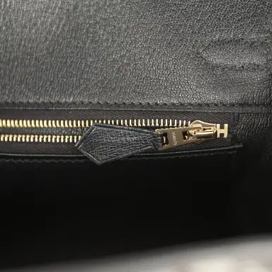 HERMÈS Hermes Birkin 25 Black Matte Alligator Gold Hardware | Thumbnail 9 HERMÈS Hermes Birkin 25 Black Matte Alligator Gold Hardware | Thumbnail 9