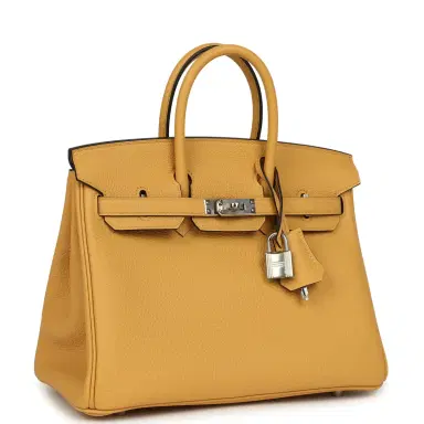 HERMÈS Hermes Birkin 25 Paille Togo Palladium Hardware | Thumbnail 2 HERMÈS Hermes Birkin 25 Paille Togo Palladium Hardware | Thumbnail 2