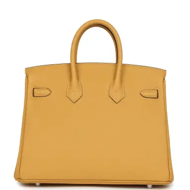 HERMÈS Hermes Birkin 25 Paille Togo Palladium Hardware | Thumbnail 4 HERMÈS Hermes Birkin 25 Paille Togo Palladium Hardware | Thumbnail 4