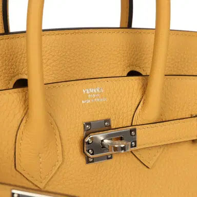 HERMÈS Hermes Birkin 25 Paille Togo Palladium Hardware | Thumbnail 7 HERMÈS Hermes Birkin 25 Paille Togo Palladium Hardware | Thumbnail 7