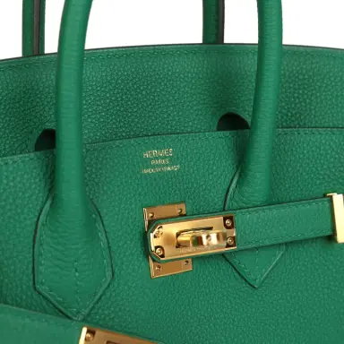 HERMÈS Hermes Birkin 25 Vert Vertigo Togo Gold Hardware | Thumbnail 7 HERMÈS Hermes Birkin 25 Vert Vertigo Togo Gold Hardware | Thumbnail 7