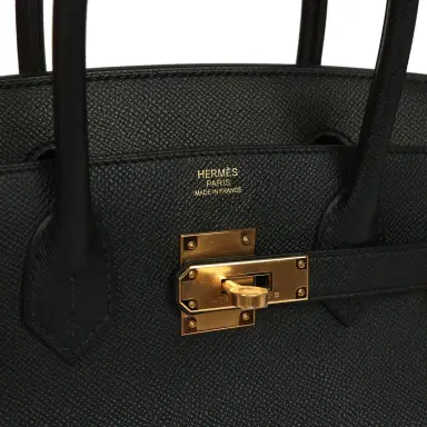 HERMÈS Hermes Birkin 30 Black Epsom Gold Hardware | Thumbnail 7 HERMÈS Hermes Birkin 30 Black Epsom Gold Hardware | Thumbnail 7
