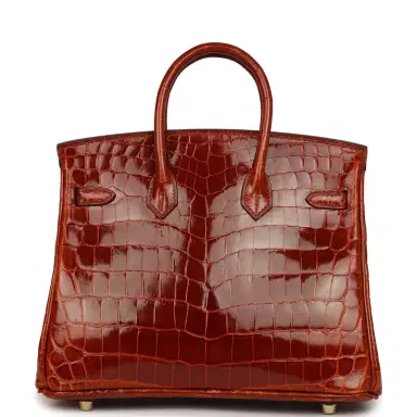 HERMÈS Pre-owned Hermes Birkin 25 Étrusque Shiny Niloticus Crocodile Gold Hardware | Thumbnail 4 HERMÈS Pre-owned Hermes Birkin 25 Étrusque Shiny Niloticus Crocodile Gold Hardware | Thumbnail 4