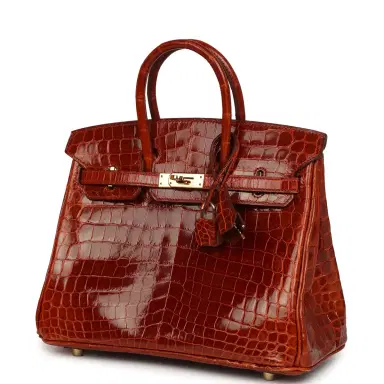 HERMÈS Pre-owned Hermes Birkin 25 Étrusque Shiny Niloticus Crocodile Gold Hardware | Thumbnail 5 HERMÈS Pre-owned Hermes Birkin 25 Étrusque Shiny Niloticus Crocodile Gold Hardware | Thumbnail 5