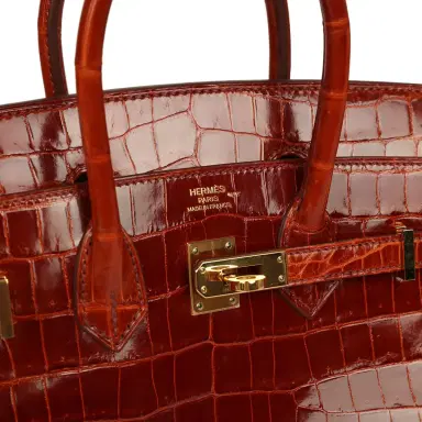 HERMÈS Pre-owned Hermes Birkin 25 Étrusque Shiny Niloticus Crocodile Gold Hardware | Thumbnail 7 HERMÈS Pre-owned Hermes Birkin 25 Étrusque Shiny Niloticus Crocodile Gold Hardware | Thumbnail 7