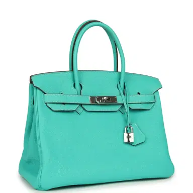 HERMÈS Pre-owned Hermes Birkin 30 Lagon Togo Palladium Hardware | Thumbnail 2 HERMÈS Pre-owned Hermes Birkin 30 Lagon Togo Palladium Hardware | Thumbnail 2