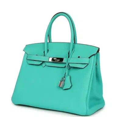 HERMÈS Pre-owned Hermes Birkin 30 Lagon Togo Palladium Hardware | Thumbnail 5 HERMÈS Pre-owned Hermes Birkin 30 Lagon Togo Palladium Hardware | Thumbnail 5