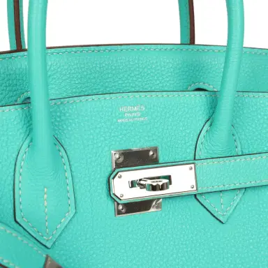 HERMÈS Pre-owned Hermes Birkin 30 Lagon Togo Palladium Hardware | Thumbnail 7 HERMÈS Pre-owned Hermes Birkin 30 Lagon Togo Palladium Hardware | Thumbnail 7