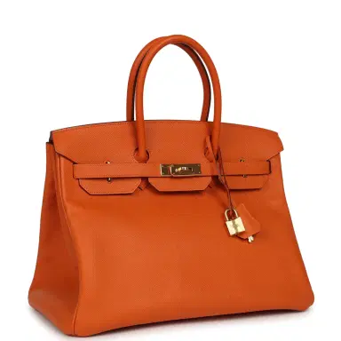 HERMÈS Pre-owned Hermes Birkin 35 Orange Epsom Gold Hardware | Thumbnail 2 HERMÈS Pre-owned Hermes Birkin 35 Orange Epsom Gold Hardware | Thumbnail 2