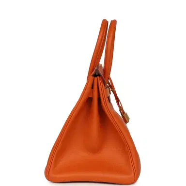HERMÈS Pre-owned Hermes Birkin 35 Orange Epsom Gold Hardware | Thumbnail 3 HERMÈS Pre-owned Hermes Birkin 35 Orange Epsom Gold Hardware | Thumbnail 3