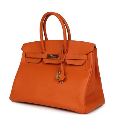 HERMÈS Pre-owned Hermes Birkin 35 Orange Epsom Gold Hardware | Thumbnail 5 HERMÈS Pre-owned Hermes Birkin 35 Orange Epsom Gold Hardware | Thumbnail 5