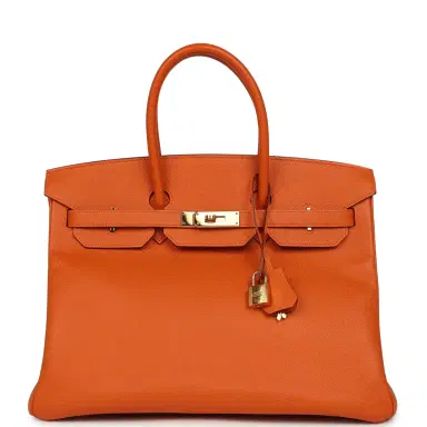 HERMÈS Pre-owned Hermes Birkin 35 Orange Epsom Gold Hardware | Thumbnail 1 HERMÈS Pre-owned Hermes Birkin 35 Orange Epsom Gold Hardware | Thumbnail 1
