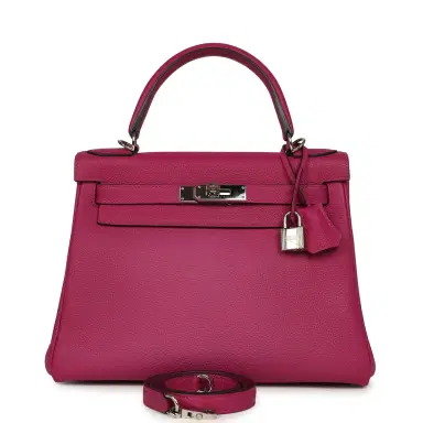 HERMÈS Pre-owned Hermes Kelly Retourne 28 Rose Poupre Togo Palladium Hardware | Thumbnail 1 HERMÈS Pre-owned Hermes Kelly Retourne 28 Rose Poupre Togo Palladium Hardware | Thumbnail 1