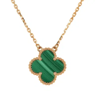 Van Cleef & Arpels Van Cleef & Arpels Vintage Alhambra Motif Pendant Necklace Malachite 18K Yellow Gold | Thumbnail 2 Van Cleef & Arpels Van Cleef & Arpels Vintage Alhambra Motif Pendant Necklace Malachite 18K Yellow Gold | Thumbnail 2