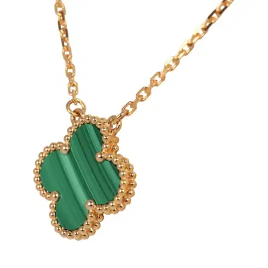 Van Cleef & Arpels Van Cleef & Arpels Vintage Alhambra Motif Pendant Necklace Malachite 18K Yellow Gold | Thumbnail 5 Van Cleef & Arpels Van Cleef & Arpels Vintage Alhambra Motif Pendant Necklace Malachite 18K Yellow Gold | Thumbnail 5