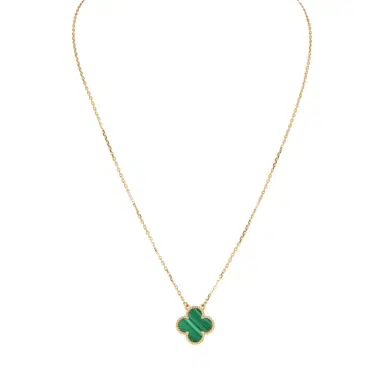 Van Cleef & Arpels Van Cleef & Arpels Vintage Alhambra Motif Pendant Necklace Malachite 18K Yellow Gold | Thumbnail 1 Van Cleef & Arpels Van Cleef & Arpels Vintage Alhambra Motif Pendant Necklace Malachite 18K Yellow Gold | Thumbnail 1