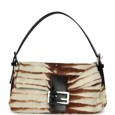 Fendi Vintage Fendi Baguette Bag Brown and White Calf Hair Silver Hardware | Thumbnail 1 Fendi Vintage Fendi Baguette Bag Brown and White Calf Hair Silver Hardware | Thumbnail 1