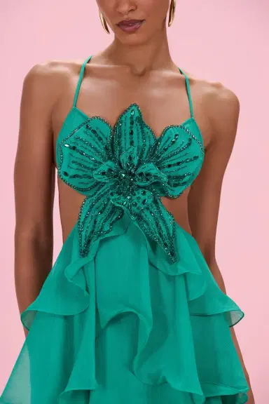 PatBo FLORAL CHIFFON EMBROIDERED GOWN | Thumbnail 2 PatBo FLORAL CHIFFON EMBROIDERED GOWN | Thumbnail 2