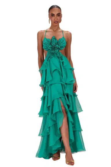 PatBo FLORAL CHIFFON EMBROIDERED GOWN | Thumbnail 1 PatBo FLORAL CHIFFON EMBROIDERED GOWN | Thumbnail 1