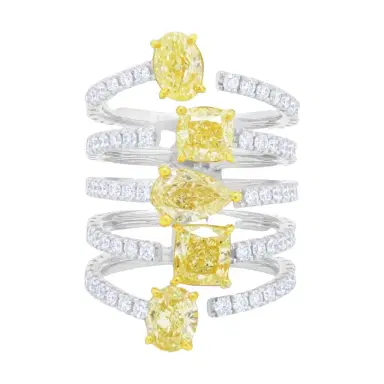 DIANA M. JEWELS Diana M. Jewels 18K White & Yellow Gold Diamond Ring Sz. 6 by The Solist | Thumbnail 1 DIANA M. JEWELS Diana M. Jewels 18K White & Yellow Gold Diamond Ring Sz. 6 by The Solist | Thumbnail 1