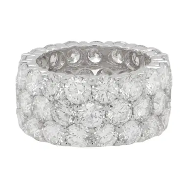 DIANA M. JEWELS Diana M. Jewels 18K White Gold Diamond 3-Row Wedding Eternity Band Ring by The Solist | Thumbnail 1 DIANA M. JEWELS Diana M. Jewels 18K White Gold Diamond 3-Row Wedding Eternity Band Ring by The Solist | Thumbnail 1