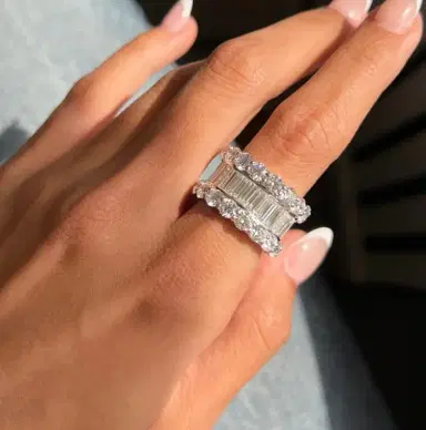 DIANA M. JEWELS Diana M. Jewels 18K White Gold Diamond Three-Row Band Ring Sz. 6.5 by The Solist | Thumbnail 2 DIANA M. JEWELS Diana M. Jewels 18K White Gold Diamond Three-Row Band Ring Sz. 6.5 by The Solist | Thumbnail 2