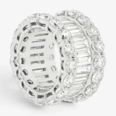 DIANA M. JEWELS Diana M. Jewels 18K White Gold Diamond Three-Row Band Ring Sz. 6.5 by The Solist | Thumbnail 3 DIANA M. JEWELS Diana M. Jewels 18K White Gold Diamond Three-Row Band Ring Sz. 6.5 by The Solist | Thumbnail 3