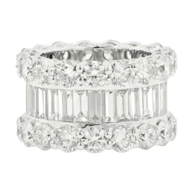 DIANA M. JEWELS Diana M. Jewels 18K White Gold Diamond Three-Row Band Ring Sz. 6.5 by The Solist | Thumbnail 1 DIANA M. JEWELS Diana M. Jewels 18K White Gold Diamond Three-Row Band Ring Sz. 6.5 by The Solist | Thumbnail 1