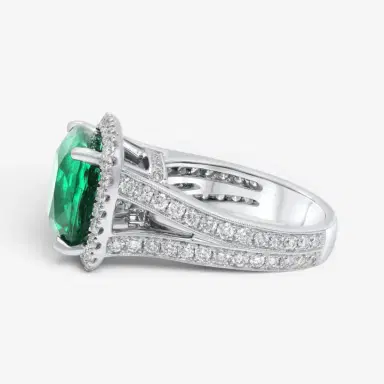 DIANA M. JEWELS Diana M. Jewels 18K White Gold Emerald & Diamond Statement Ring Sz. 6.5 by The Solist | Thumbnail 3 DIANA M. JEWELS Diana M. Jewels 18K White Gold Emerald & Diamond Statement Ring Sz. 6.5 by The Solist | Thumbnail 3
