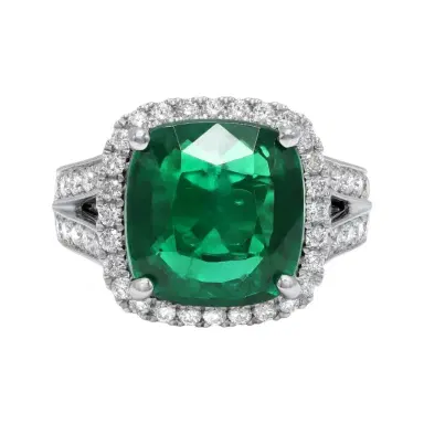 DIANA M. JEWELS Diana M. Jewels 18K White Gold Emerald & Diamond Statement Ring Sz. 6.5 by The Solist | Thumbnail 1 DIANA M. JEWELS Diana M. Jewels 18K White Gold Emerald & Diamond Statement Ring Sz. 6.5 by The Solist | Thumbnail 1