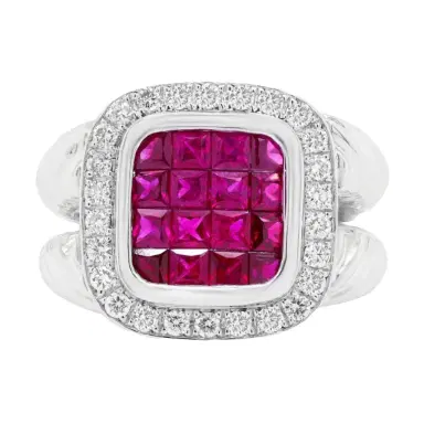 DIANA M. JEWELS Diana M. Jewels 18K White Gold Ruby & Diamond Fashion Statement Ring Sz. 6 by The Solist | Thumbnail 1 DIANA M. JEWELS Diana M. Jewels 18K White Gold Ruby & Diamond Fashion Statement Ring Sz. 6 by The Solist | Thumbnail 1