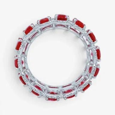DIANA M. JEWELS Diana M. Jewels 18K White Gold Ruby & Diamond Halo Band Ring Sz. 6 by The Solist | Thumbnail 3 DIANA M. JEWELS Diana M. Jewels 18K White Gold Ruby & Diamond Halo Band Ring Sz. 6 by The Solist | Thumbnail 3