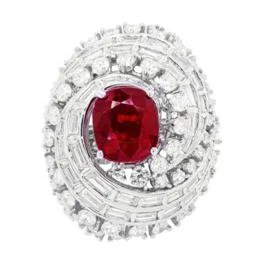 DIANA M. JEWELS Diana M. Jewels 18K White Gold Ruby & Diamond Statement Ring by The Solist | Thumbnail 1 DIANA M. JEWELS Diana M. Jewels 18K White Gold Ruby & Diamond Statement Ring by The Solist | Thumbnail 1