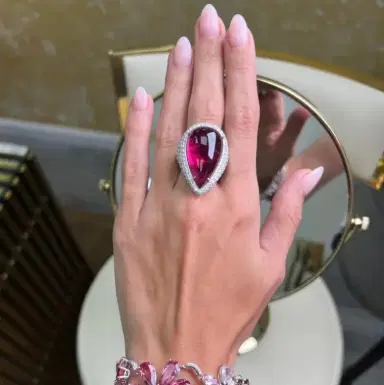 DIANA M. JEWELS Diana M. Jewels 18K White Gold Tourmaline & Diamond Statement Ring Sz. 6 by The Solist | Thumbnail 2 DIANA M. JEWELS Diana M. Jewels 18K White Gold Tourmaline & Diamond Statement Ring Sz. 6 by The Solist | Thumbnail 2