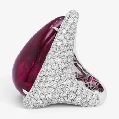 DIANA M. JEWELS Diana M. Jewels 18K White Gold Tourmaline & Diamond Statement Ring Sz. 6 by The Solist | Thumbnail 3 DIANA M. JEWELS Diana M. Jewels 18K White Gold Tourmaline & Diamond Statement Ring Sz. 6 by The Solist | Thumbnail 3
