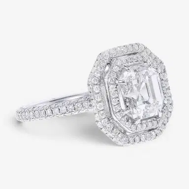 DIANA M. JEWELS Diana M. Jewels Double Halo Platinum Diamond Engagement Ring Sz. 6 by The Solist | Thumbnail 4 DIANA M. JEWELS Diana M. Jewels Double Halo Platinum Diamond Engagement Ring Sz. 6 by The Solist | Thumbnail 4