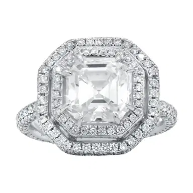 DIANA M. JEWELS Diana M. Jewels Double Halo Platinum Diamond Engagement Ring Sz. 6 by The Solist | Thumbnail 1 DIANA M. JEWELS Diana M. Jewels Double Halo Platinum Diamond Engagement Ring Sz. 6 by The Solist | Thumbnail 1