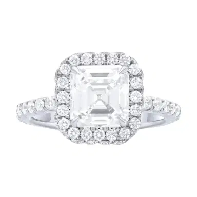 DIANA M. JEWELS Diana M. Jewels Emerald Cut Halo Platinum Diamond Engagement Ring Sz. 6 by The Solist | Thumbnail 1 DIANA M. JEWELS Diana M. Jewels Emerald Cut Halo Platinum Diamond Engagement Ring Sz. 6 by The Solist | Thumbnail 1