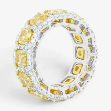 DIANA M. JEWELS Diana M. Jewels Eternity 18K Yellow Gold & Platinum Diamond Band Sz. 6.5 by The Solist | Thumbnail 2 DIANA M. JEWELS Diana M. Jewels Eternity 18K Yellow Gold & Platinum Diamond Band Sz. 6.5 by The Solist | Thumbnail 2