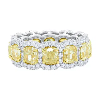DIANA M. JEWELS Diana M. Jewels Eternity 18K Yellow Gold & Platinum Diamond Band Sz. 6.5 by The Solist | Thumbnail 1 DIANA M. JEWELS Diana M. Jewels Eternity 18K Yellow Gold & Platinum Diamond Band Sz. 6.5 by The Solist | Thumbnail 1
