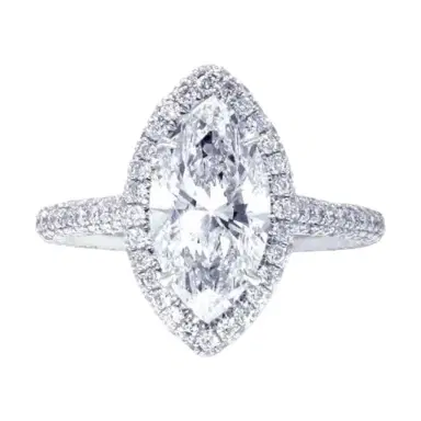 DIANA M. JEWELS Diana M. Jewels Marquise Cut Halo Platinum Diamond Engagement Ring Sz. 6 by The Solist | Thumbnail 1 DIANA M. JEWELS Diana M. Jewels Marquise Cut Halo Platinum Diamond Engagement Ring Sz. 6 by The Solist | Thumbnail 1