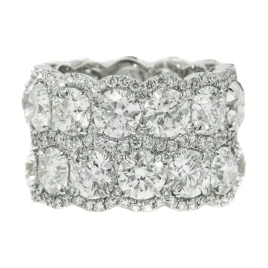 DIANA M. JEWELS Diana M. Jewels Platinum Diamond Two-Row Eternity Band Ring Sz. 6.5 by The Solist | Thumbnail 1 DIANA M. JEWELS Diana M. Jewels Platinum Diamond Two-Row Eternity Band Ring Sz. 6.5 by The Solist | Thumbnail 1
