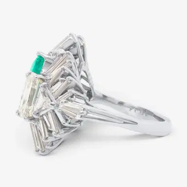 DIANA M. JEWELS Diana M. Jewels Platinum Emerald & Diamond Statement Ring by The Solist | Thumbnail 2 DIANA M. JEWELS Diana M. Jewels Platinum Emerald & Diamond Statement Ring by The Solist | Thumbnail 2