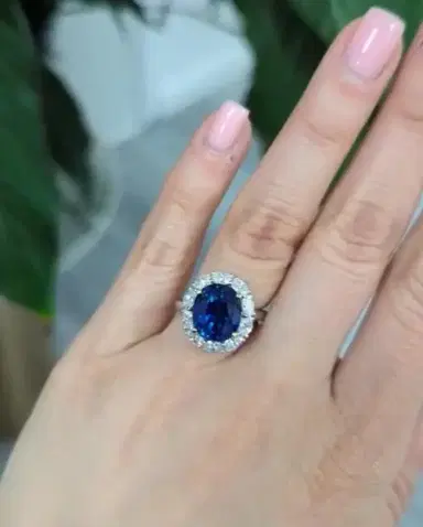 DIANA M. JEWELS Diana M. Jewels Platinum Sapphire & Diamond Statement Ring by The Solist | Thumbnail 2 DIANA M. JEWELS Diana M. Jewels Platinum Sapphire & Diamond Statement Ring by The Solist | Thumbnail 2